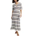 Chinti & Parker Navy Cotton Chevron Stitch Dress