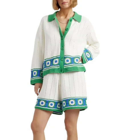 CHINTI & PARKER WOMEN'S COTTON HAND CROCHET SHIRT