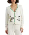 Chinti & Parker Cream Cotton Peanuts Racquet Club Cardigan
