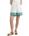 Chinti & Parker Cream Cotton Hand Crochet Shorts In Cream-blue
