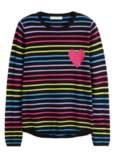 Chinti & Parker Women's Heart Breton Sweater In Black Multi