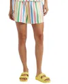 Chinti & Parker Multi Linen-cotton Snoopy Stripe Shorts In Cream
