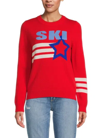 Chinti & Parker Women's Ski Star Wool Blend Sweater In Apple Red