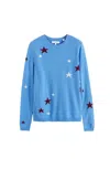 CHINTI & PARKER WOMEN'S STAR SWEATER IN PURE BLUE