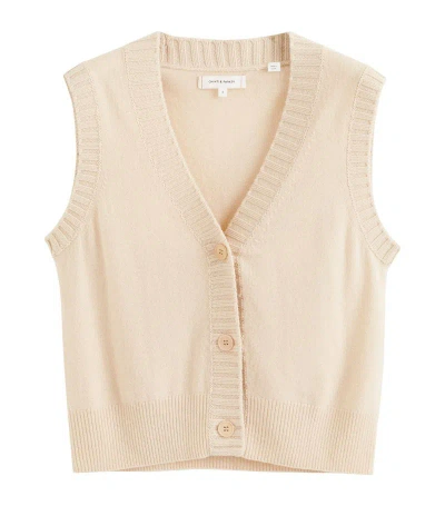 Chinti & Parker Wool-cashmere Buttoned Sweater Vest In Neutrals