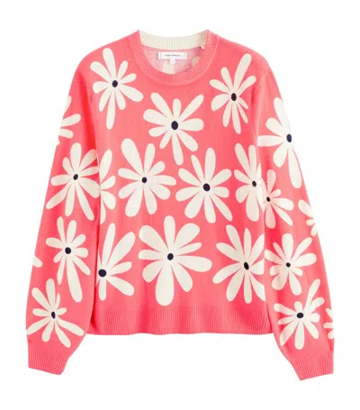 Chinti & Parker Wool-cashmere Ditsy Daisy Sweater In Pink