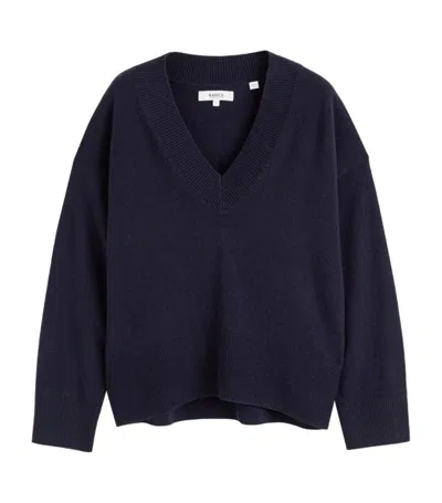 Chinti & Parker Wool-cashmere V-neck Jumper In Blue