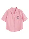 Chinti & Parker X Peanuts Snoopy Anchor Pajama Set In Red