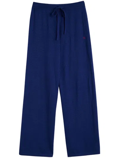 Chinti & Parker X Peanuts Snoopy-appliqué Trousers In Blue