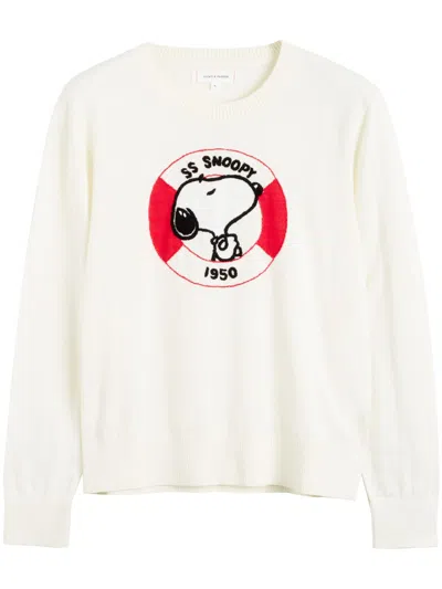 Chinti & Parker X Peanuts Snoopy-embroidered Jumper In White