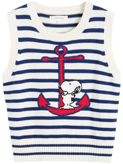 CHINTI & PARKER X PEANUTS SNOOPY-EMBROIDERED TOP