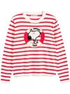 Chinti & Parker Red Cotton Snoopy Nautical Sweater In White