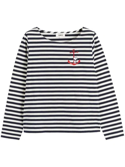 Chinti & Parker X Peanuts Snoopy Striped T-shirt In White