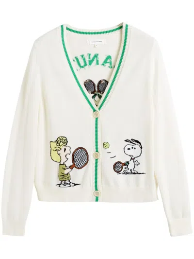 Chinti & Parker X Snoopy Peanuts Cardigan In Neutrals