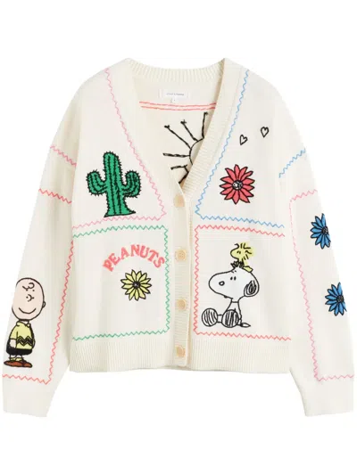Chinti & Parker X Snoopy Peanuts Vacation Cardigan In Neutrals