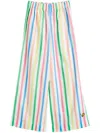 Chinti & Parker Linen-cotton Snoopy Stripe Trousers In White