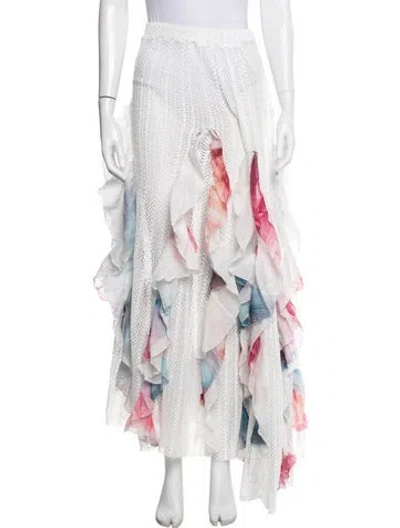 Pre-owned Chio Floral Print Cover-up W/ Tags In White