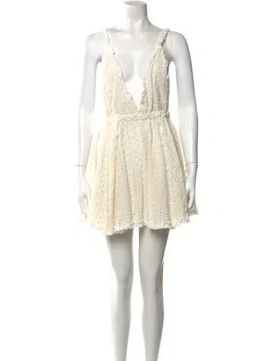 Pre-owned Chio Lace Pattern Mini Dress