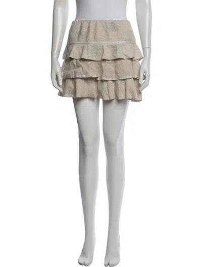 Pre-owned Chio Linen Mini Skirt In Neutrals
