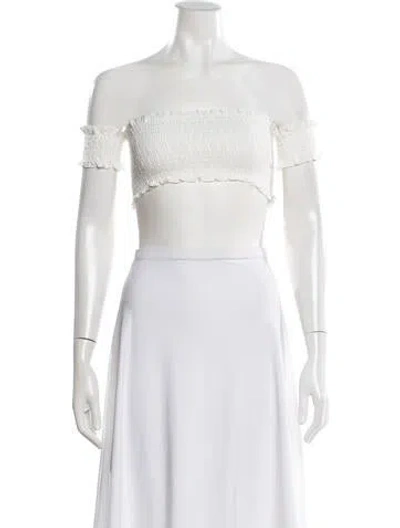 Pre-owned Chio Off-the-shoulder Short Sleeve Crop Top