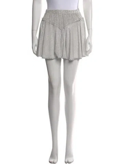 Pre-owned Chio Patterned Mini Skirt In White