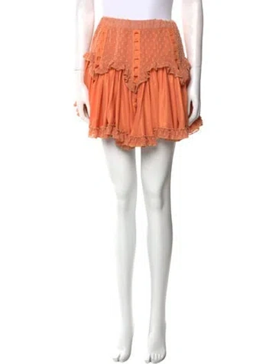 Pre-owned Chio Ruffle Embellishment Mini Skirt In Orange