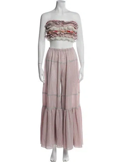 Pre-owned Chio Striped Pant Set In Pink