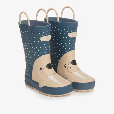 Chipmunks Blue Walrus Rain Boots