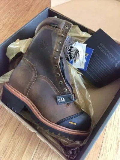 Pre-owned Chippewa 9” Grimstad Golden Work Boots Safety Toe Mens Extra Wide 8 8.5 9 9.5 3e In Brown