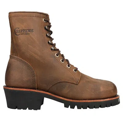 Pre-owned Chippewa Classic 2.0 Logger 8 Inch Electrical Steel Toe Work Mens Brown Work Sa