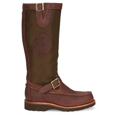 Pre-owned Chippewa Cutter 17 " Square Toe Pull On Mens Brown, Green Casual Boots 23923