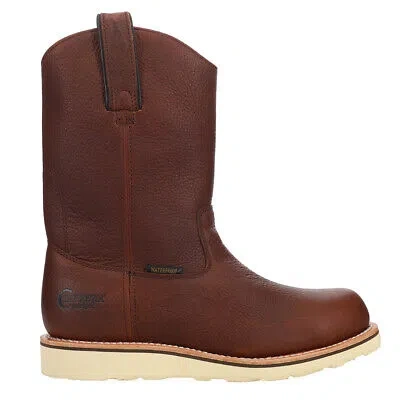 Pre-owned Chippewa Edge Walker 11 Inch Waterproof Soft Toe Work Mens Brown Work Safety Sh