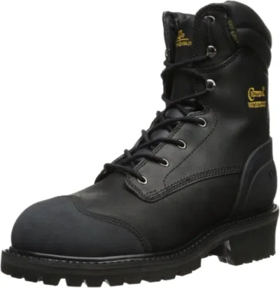 Pre-owned Chippewa Men's Black Oiled Waterproof Insulated Composition Rubber Toe Boot