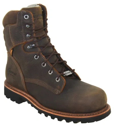 Pre-owned Chippewa Men's Bolville 8" Nano Composite Waterproof Work Boot Style 73208 In Brown