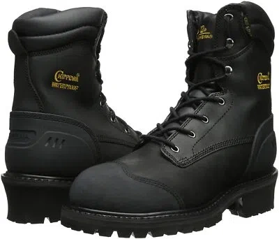 Pre-owned Chippewa Men's Chip-a-tex® Insulated Waterproof 8-inch Comp Toe Boot 55058 In Black
