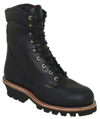 Pre-owned Chippewa Men's Super Dna 9" Steel Toe Waterproof Logger Boot 59410 In Black