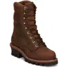 Chippewa Men's Super Dna 9" Waterproof Steel Toe Boot In Bay Apache In Burgundy