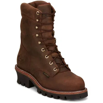 Chippewa Men's Super Dna 9" Waterproof Steel Toe Boot In Bay Apache In Burgundy