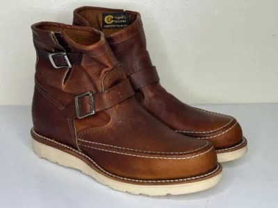 Pre-owned Chippewa Original Elsmere 7" Wedge Pull On Toe Boot Tan 10e 1901m08 In Brown