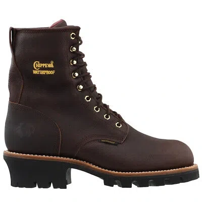 Pre-owned Chippewa Paladin 8 Inch Waterproof Steel Toe Work Mens Brown Work Safety Shoes