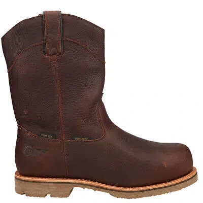 Pre-owned Chippewa Serious Plus 10 Inch Waterproof Composite Toe Work Mens Brown Work Saf