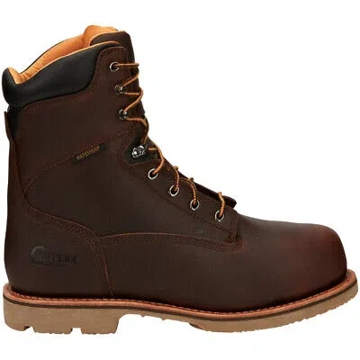 Pre-owned Chippewa Serious Plus 8 Inch Waterproof Composite Toe Work Mens Brown Work Safe