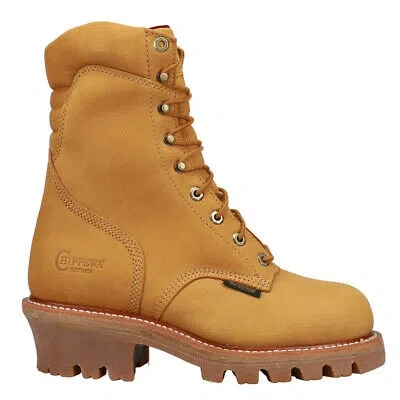 Pre-owned Chippewa Super Dna 9 Inch Waterproof Insulated Steel Toe Lace Up Mens Brown Wor