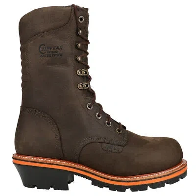 Pre-owned Chippewa Thunderstruck Logger Insulated Nano 10 Inch Composite Toe Work Mens Si In Brown