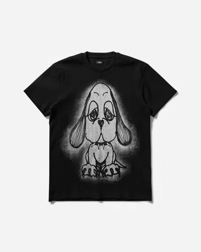 Chito Men S Heart Eye Pup Ribbed T-shirt In Black