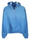 Chito Shiny Finesse Pup Quarter-zip Hoodie In Blue