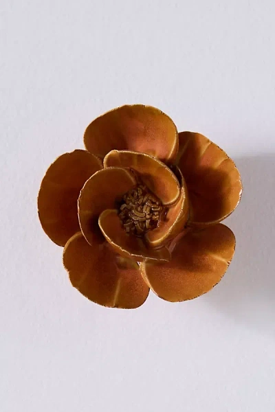 Chive Orange Ceramic Flower Gallery Wall Charm In Brown