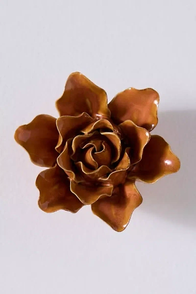Chive Orange Ceramic Flower Gallery Wall Charm In Brown
