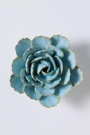 Chive Teal Ceramic Flower Gallery Wall Charm In Blue