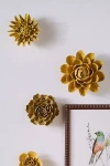 Chive Yellow Ceramic Flower Gallery Wall Charm In Gold